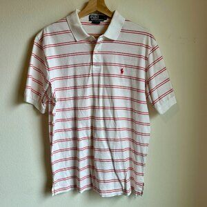 Polo Ralph Lauren I Men's Classic Fit Red Stripe‎ Polo Shirt I Size M